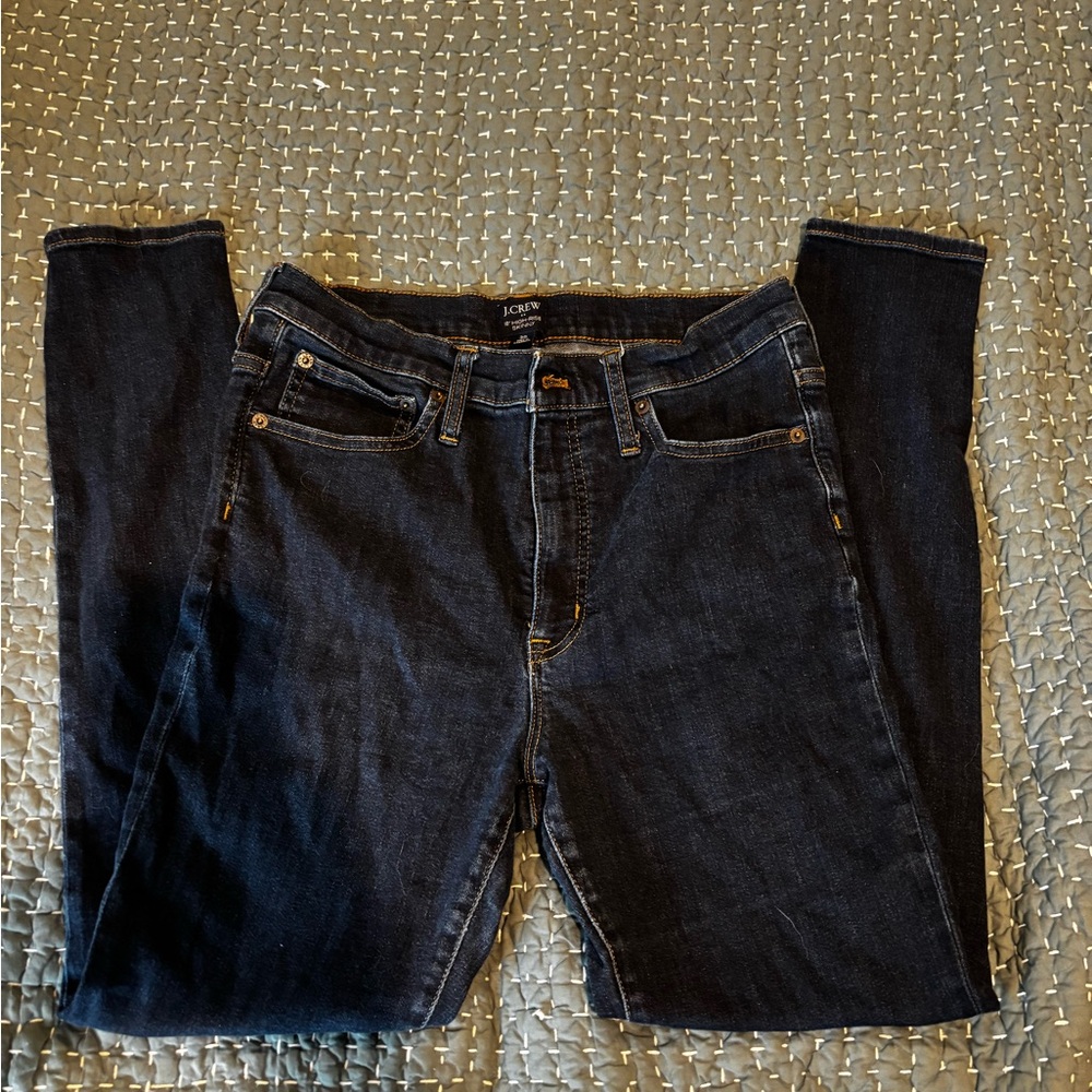 Women’s j crew high rise skinny jeans, dark wash, size 30 with a 26 inch inseam